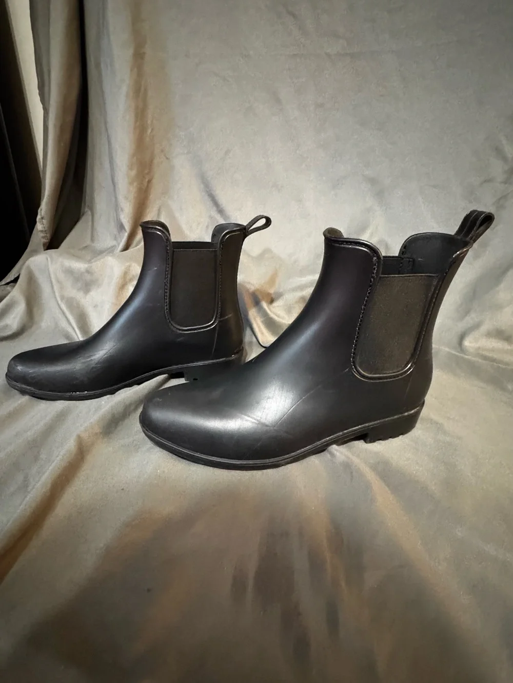 Women’s Black Chelsea Rain Boots - Slip-On Waterproof Ankle Boots
